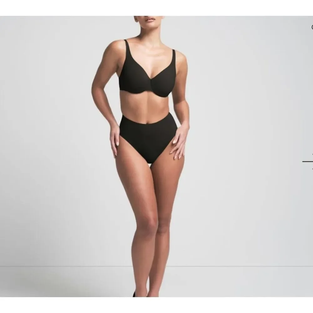 NEW SKIMS Smoothing Intimates Unlined Minimizer Bra Onyx Black 32DDD 32F NWT - Picture 4 of 4